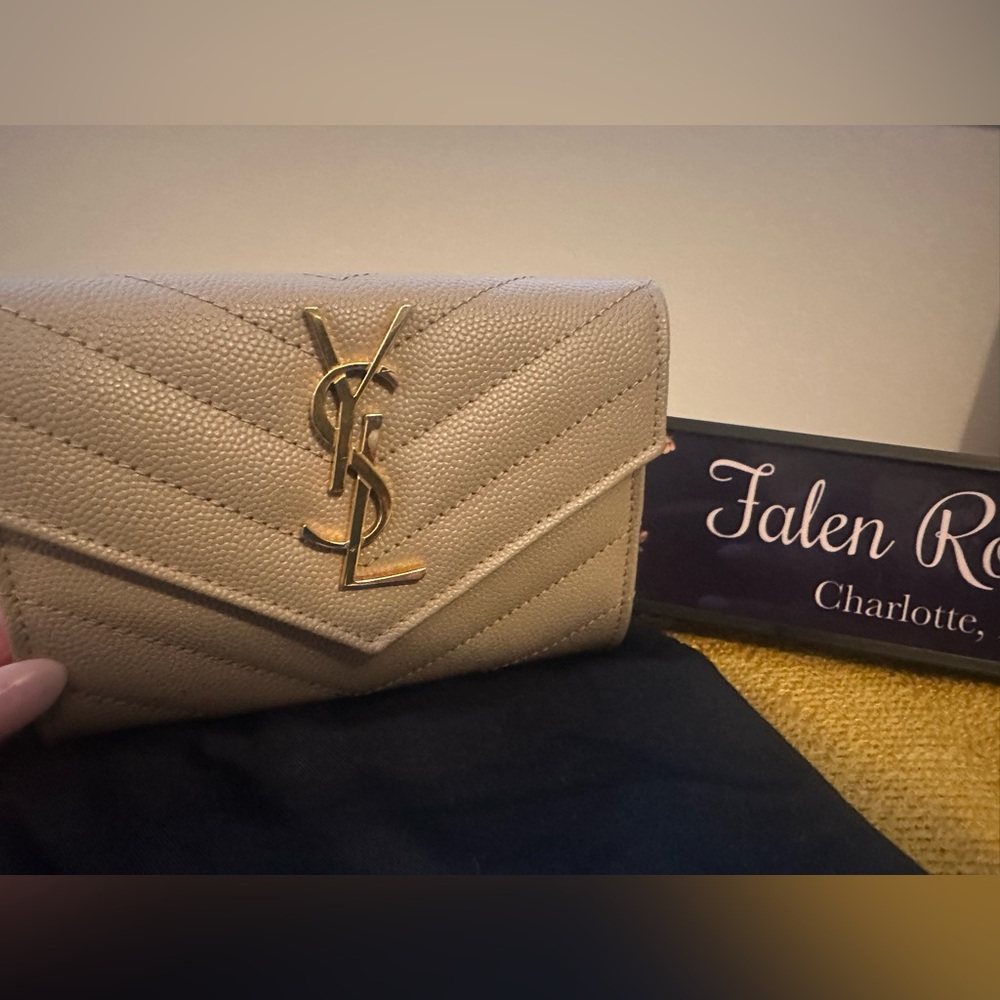 YSL Cassandre Wallet - Beige